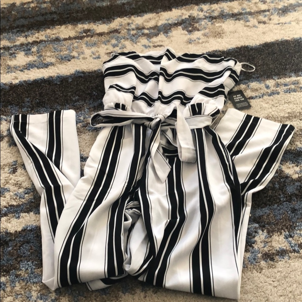 Women’s black and white jumpsuit